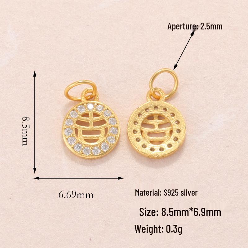 Ciondolo Anello a Tirare Tulipano Anatra in Argento Sterling S925 Placcato Oro per Braccialetti o Collane Fai da Te
