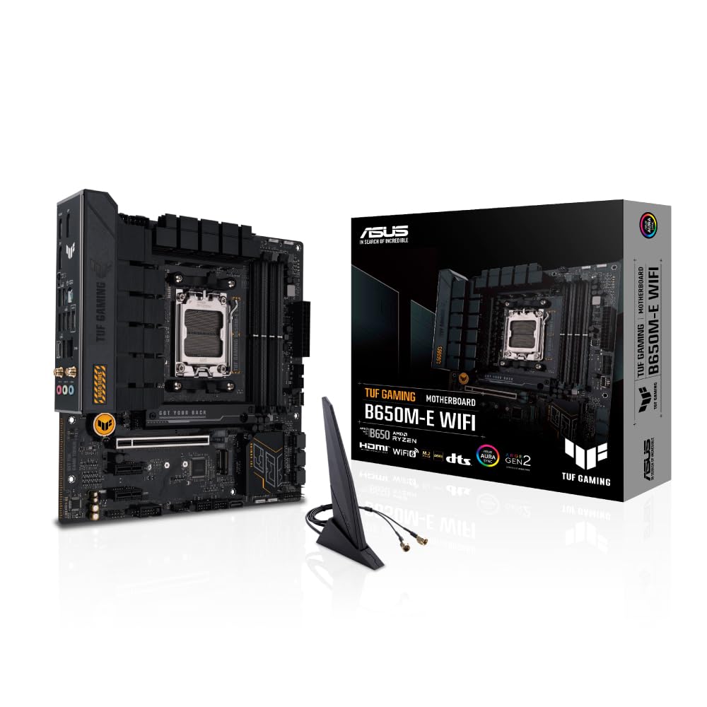 

ASUS TUF GAMING WIFI microATX motherboard with AMD Ryzen 7000 series AM5 compatible with from an authorized Japanese distributor B650M-E processors, чорний