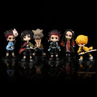6pcs/set Doll Cake Decoration Demon Slayer Kimetsu No Yaiba Action Figures Toys Anime PVC Figurine Toy