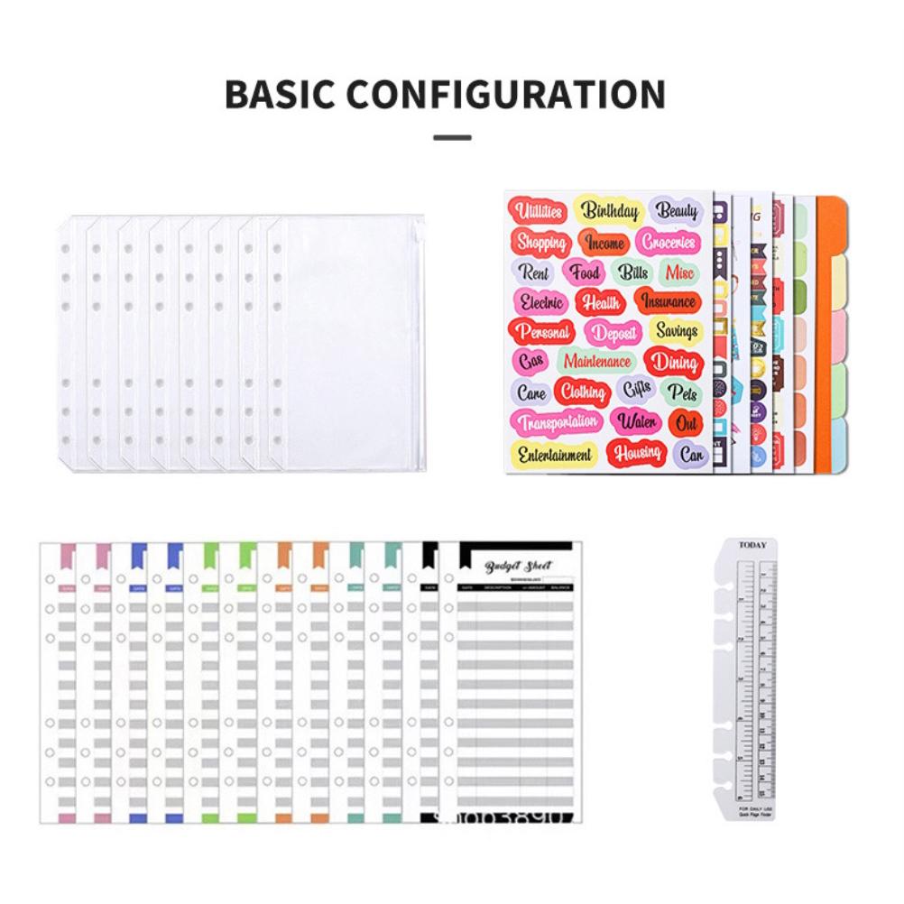 A6 PU Leather Budget Organiser Budget Planner Financial Planner Budget Binder for Budgeting Money Saving Folder