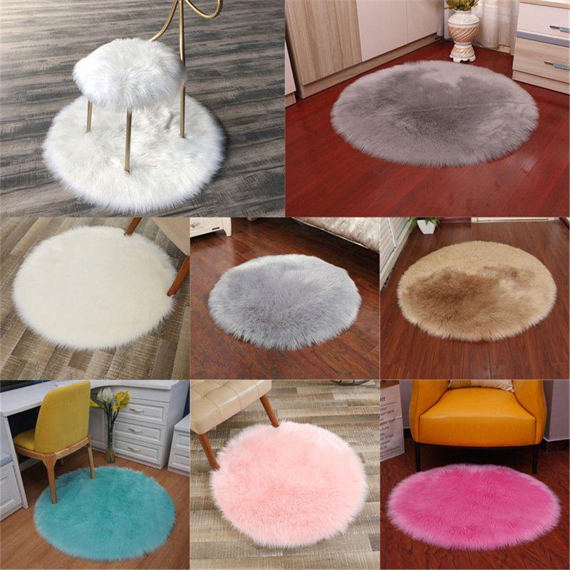 406090cm Tree Christmas Skirt Round Fluffy Faux Fur Xmas Floor Mat Cover Decor