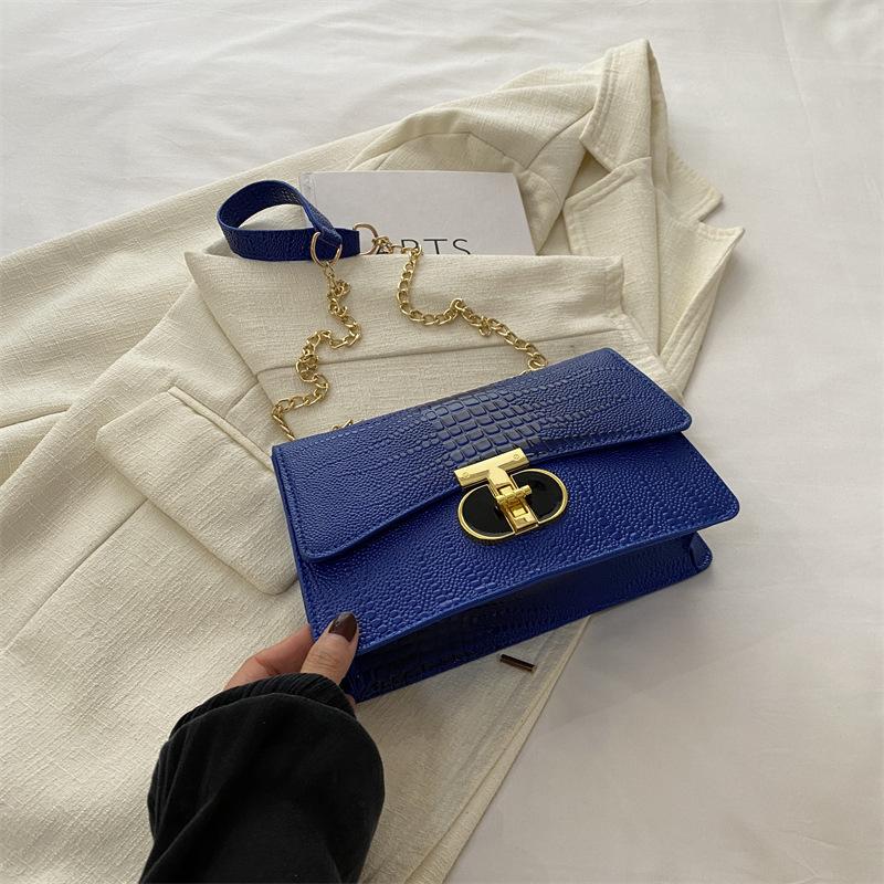 

Textured French niche design chain small bag women s 2024 new retro and beautiful women s shoulder small square bag синій