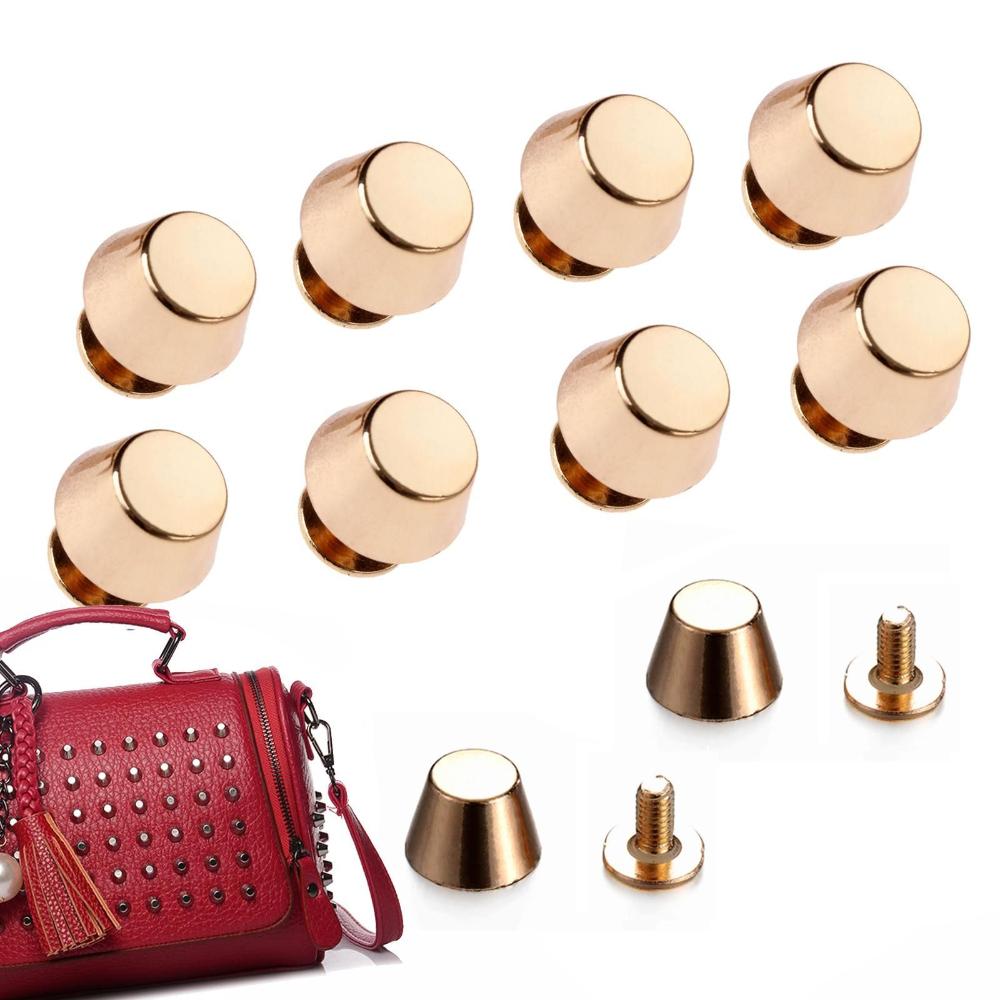 10set/bag 10/12mm Punk Clothes/Bag/Shoes Metal Nail Leather Craft Round Head Screws Bucket Dome Solid Nail Bolt Strap Rivets