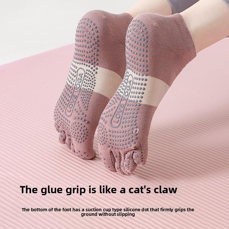 1 Pair Socks women's summer five-finger non-slip yoga socks indoor Pilates mesh breathable professional split-toe sports socks