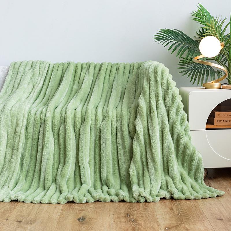 Cross-Border Flannel Rabbit Plush Blanket: Multifunctional Sofa Cover and Thick Winter Nap Blanket