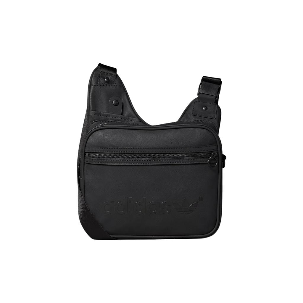 Adidas Originals Trefoil Letter Logo Retro Polyurethane Chest Bag Crossbody Bag Unisex bags Black HD9692