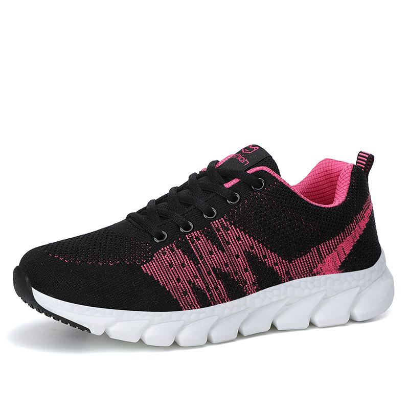 Women's shoes 2019 autumn new Korean version lightweight double mesh sports shoes versatile soft-soled running shoes lace-up casual shoes women
