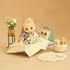 1/12 Doll House Furniture Miniature Bed with Bedding Simulation Detail Kids Imaginative Play Collectible Doll Accessory