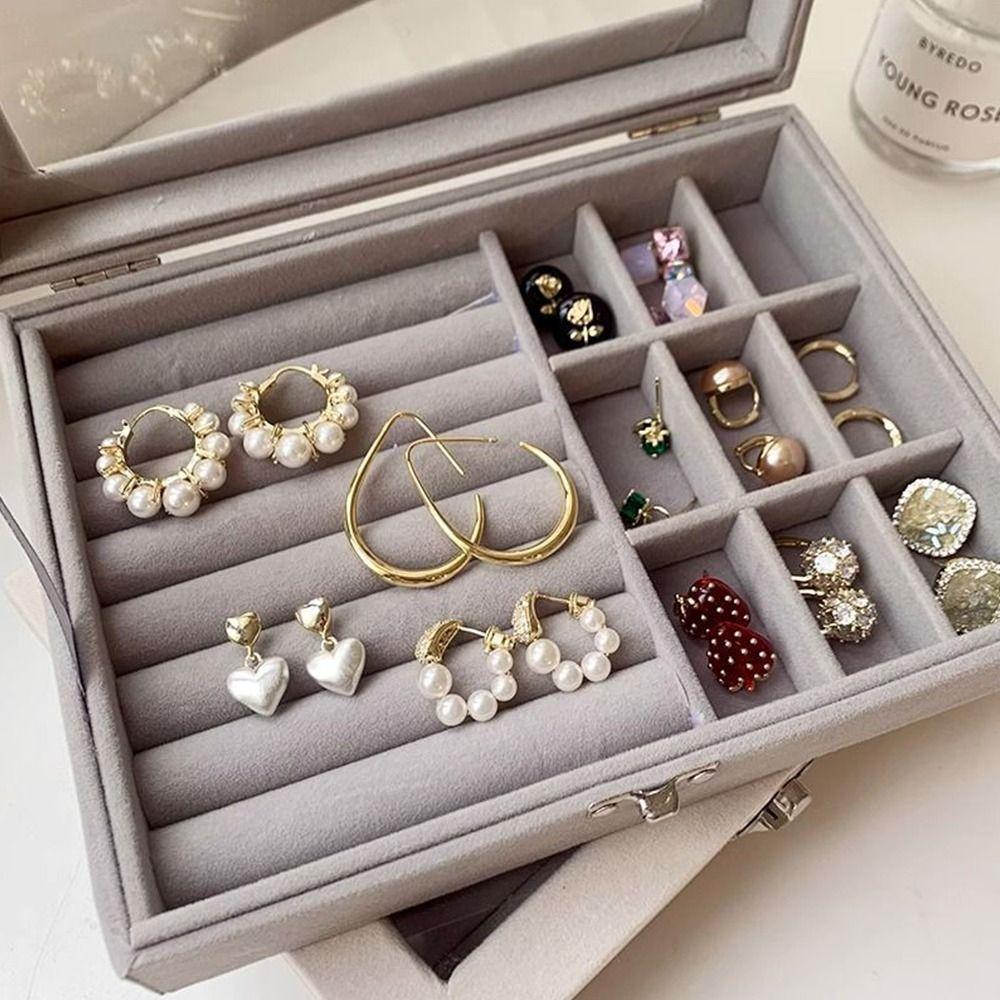 Multi-Compartment Jewelry Organizer Transparent Jewelry Display Box  Jewelry Store