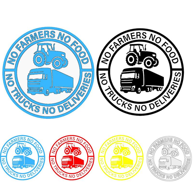 No Farmers No Food No Trucks No Deliveries Vinyl Sticker, Personalized Stickers, Heavy-Duty Weatherproof Car Sticker