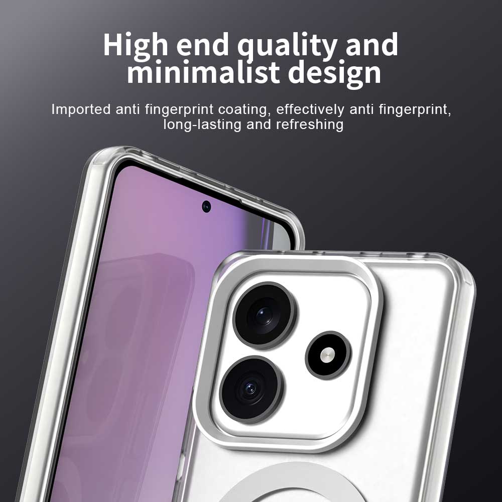 Para Xiaomi Redmi Note 14 5G Capa Compatível com MagSafe PC+TPU+PET Capa de Telefone Anti-Queda