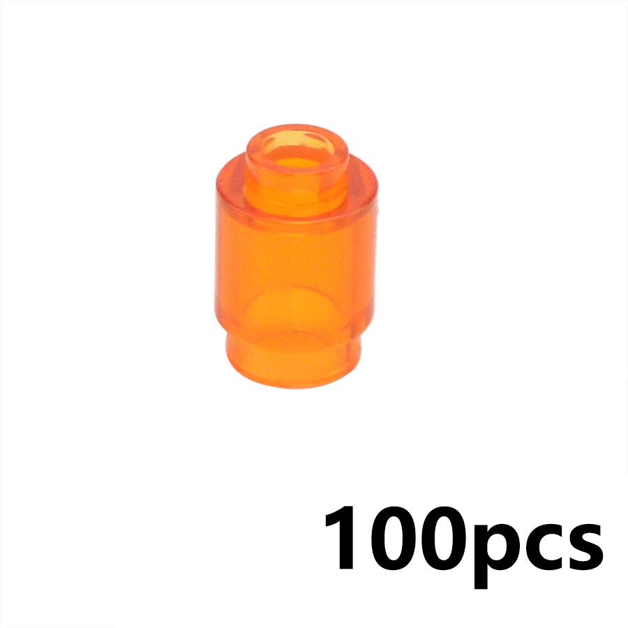 MOC DIY Compatible 100Pcs 3062 Brick Round 1 X 1 Open Stud Transparent Cylinder Building Blocks Assmble Particle Kid Toy Gift