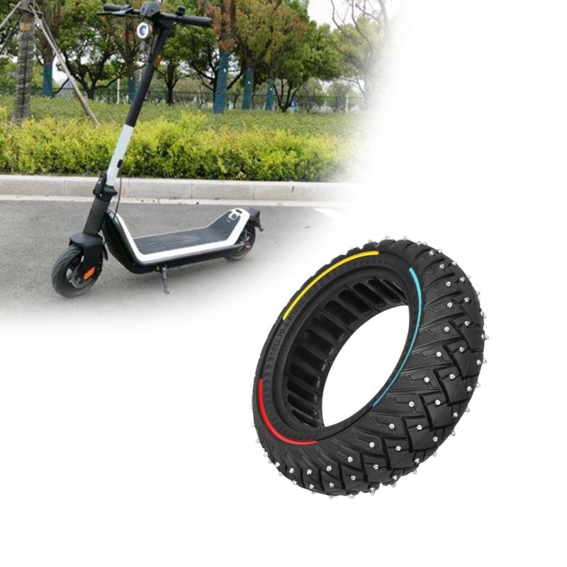 Nonslip Studded Offs Road Solid Tire Thicken Rubber Tubeless Tire with Antislip Screws, 10Inches Electric Scooter Tire