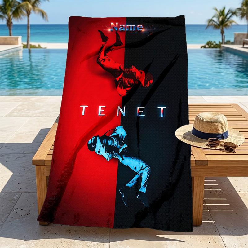 Custom Name Tenet Movie Stylish Digital Printing Beach Towel Quick‑Drying Absorbent Blanket for Beach Pool Gym Travel