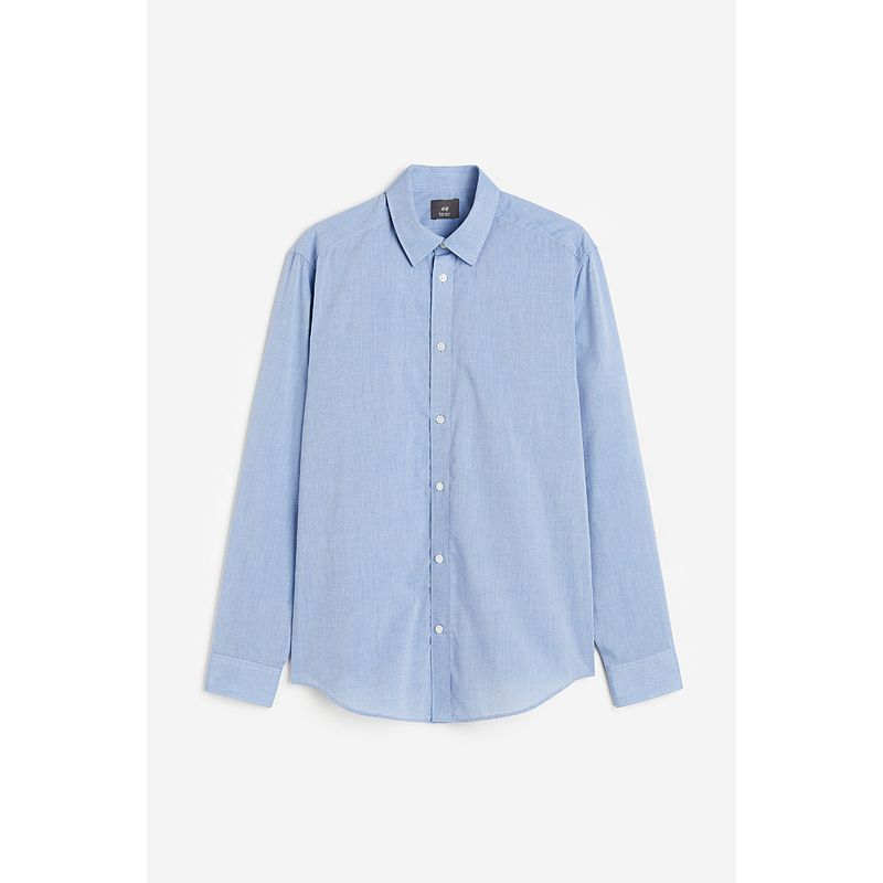 

HM Men s Shirt Autumn Easy Ironing Leisure Commute Business Fold Collar Long Sleeves Texture Shirt 0977237 Light Blue 180/116A
