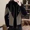 Outono inverno jaqueta masculina com capuz cor combinando grosso solto macio cordão fechamento com zíper cardigan manga longa quente plus size casaco masculino