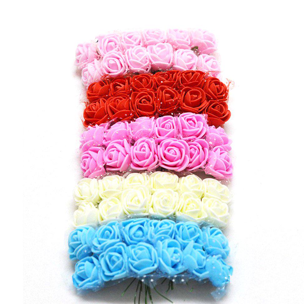 12PCS/SET Artificial Foam Rose Head Flowers Lace Wedding Bridal Party