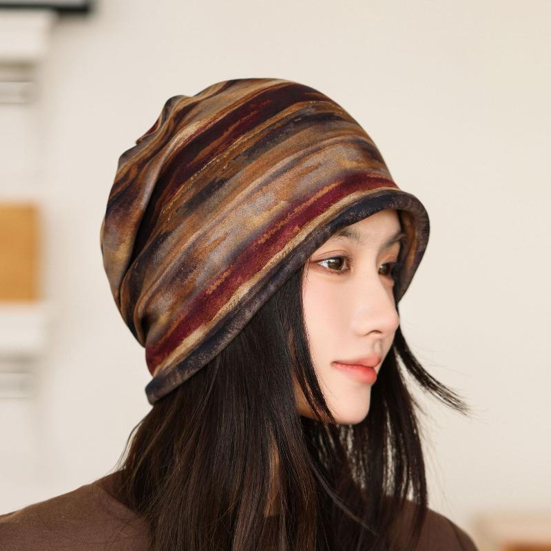 Large Cashmere Twist Hat Women's Autumn and Winter Changeable Scarf Warm Windproof Thickened Neck Cover