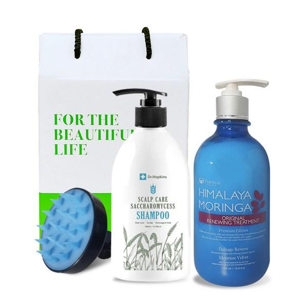 

Dr. Hopkins Shampoo 500ml + Pogonia Moringa Renewing Treatment 500ml + Scalp Foam Hair Brush Gift Set, 1 Set, Korean popular cosmetics set
