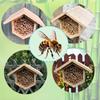 Bee Hotel Wooden Beehive Nesting Handmade Natural Wooden Bee Hive For Yards Porches Lawn Outdoor Indoor Courtyards Balconies