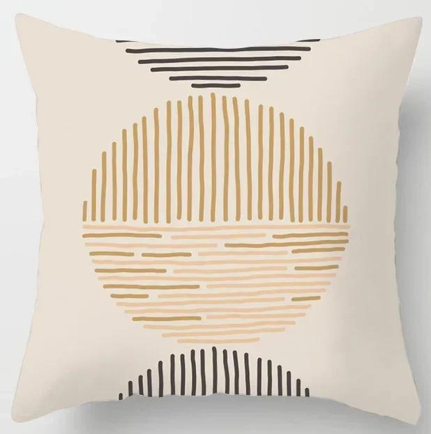 Geometric Abstract Pattern Plush Square Cushion Cover Family Chair Living Room Bedroom Sofa Decorative Pillowcase 45X45Cm