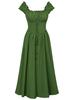 QOOLY Women's Stage Costume, Aristocratic Dress, Opera, School Festival, Western Style, Retro Cosplay Costume, Green, Size S