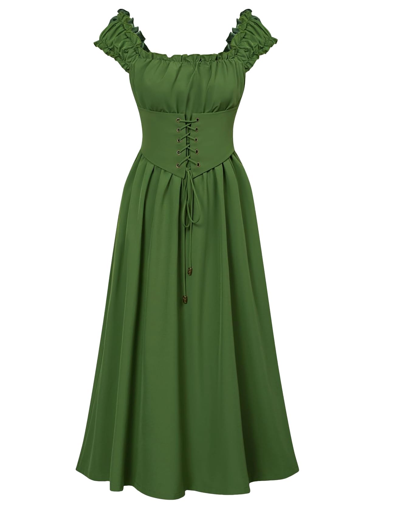 

QOOLY Женский сценический костюм, Аристократическое платье, Опера, Школьный фестиваль, Западный стиль, Ретро костюм для косплея, Зеленый, Размер S