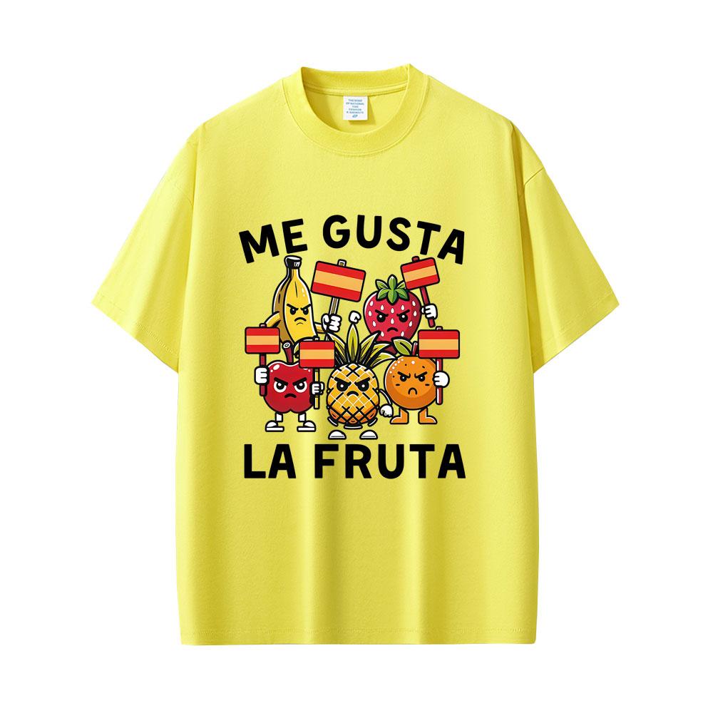 Me Gusta La Fruta Funny Tshirt I Like Fruits Spanish Humor Meme T Shirts Unisex Women Casual Cotton Tshirts Unisex Oversized Tops