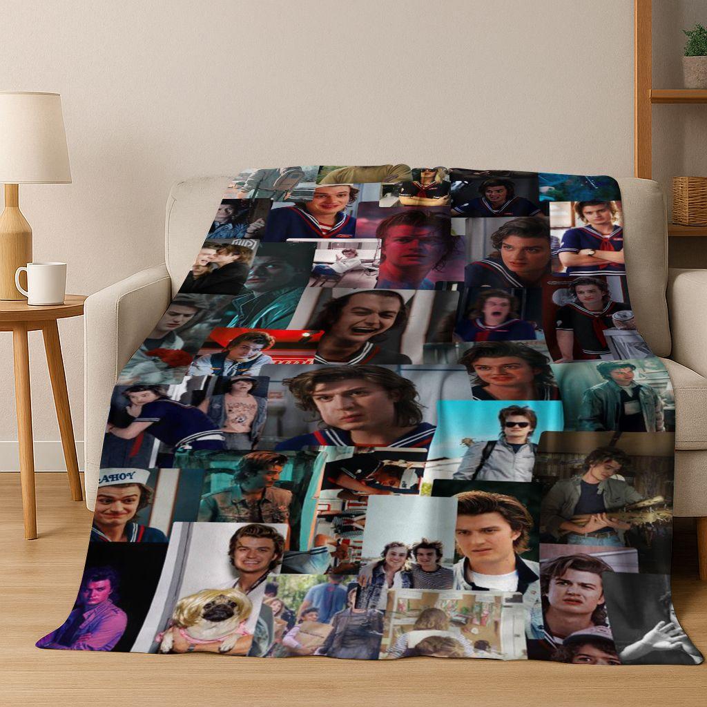 2026 New Joe Keery Art Flannel Blanket,warm and Cozy Soft Throw Blanket for Home Bedroom Bed Sofa Picnic Office Cover Gift Kids