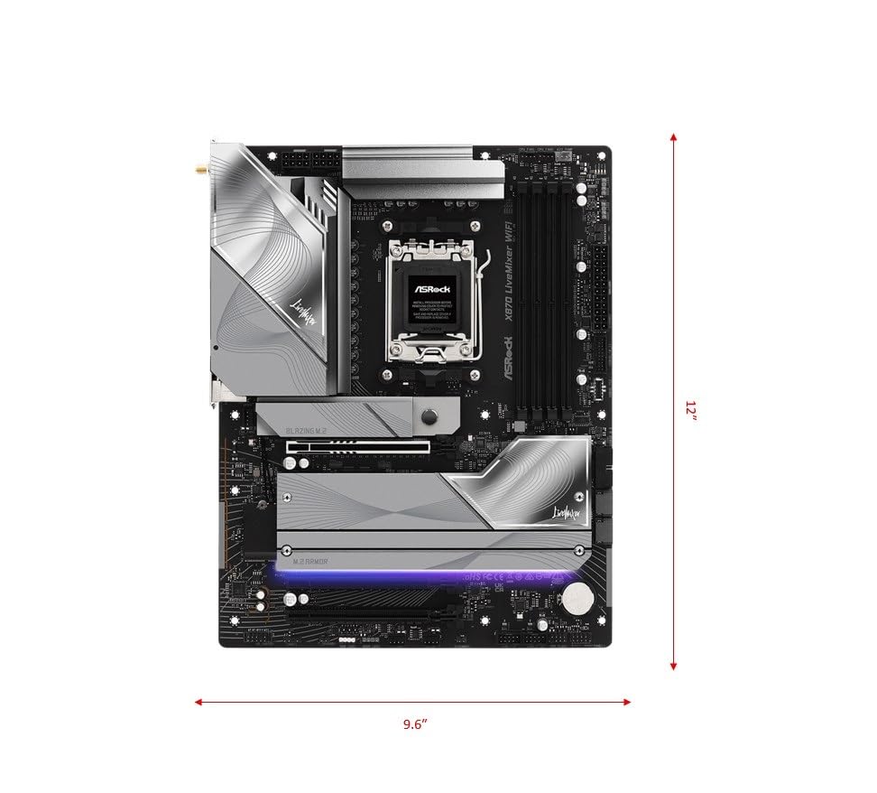 Asrock X870 Livemixer WiFi AMD Ryzen Series CPU X870 Chipsatz ATX Mainboard Japanischer Einzelhandel Mainboard, 9000/8000/7000 (Sockel AM5), [Offizielle