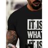 European sizes Men'S Short-Sleeve Summer T-Shirt with a Round Neck, Featuring a Comfortable Casual Outdoor Letter Design, Plus Size