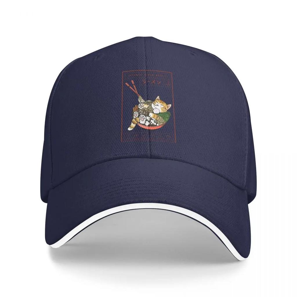 Baseball Caps Japanese Style Ramen Noodles Cat Meme Funny Customized Men Women Outdoor Spring Hats