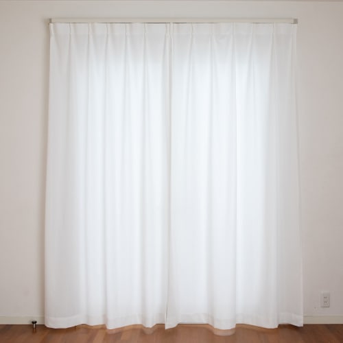 [.co.jp Exclusive] Curtain Laboratory "Heat-Blocking, Insulating, Privacy-Blocking Plain Lace, White" 100cm Wide X 98cm Long, Set of 2 Panels, Energy-