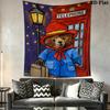 Paddington Bear Wall Tapestry Aesthetic Wall Hanging Printed Fabric Blanket Decorative Tapestries for Bedroom Living Room Home Decor
