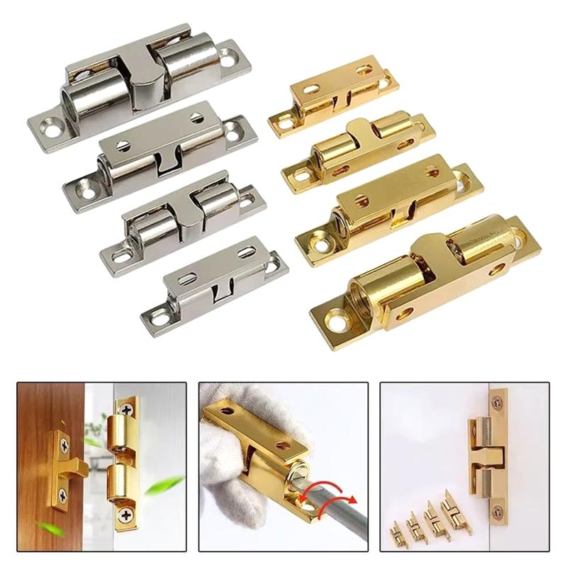 1Pc Furniture Door Ball Latch Brass Double Roller Spring Ball Catch Latches Cabinet Closet Door Adjustable Tension Latch