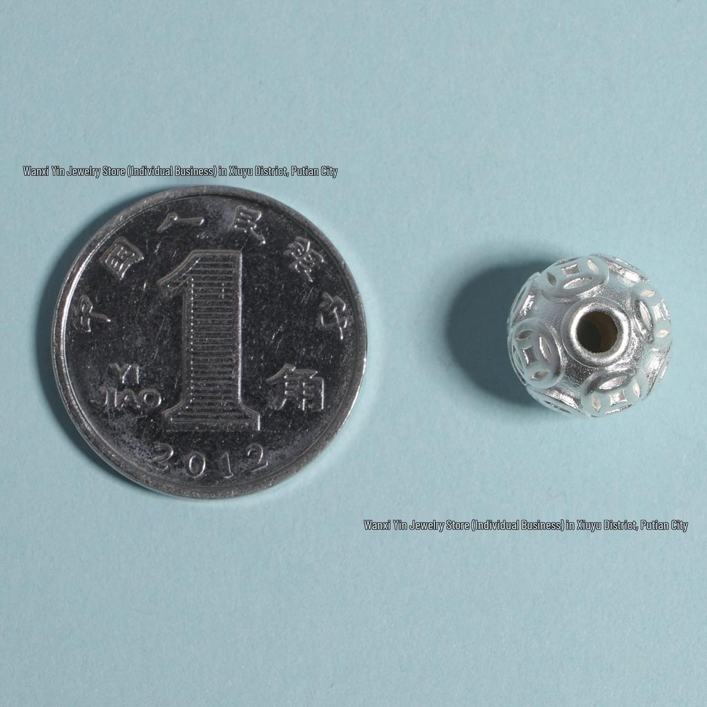 S999 Sterling Silver Luck Beads: Handmade DIY Bracelet Beads Spacer, Sterling Silver Accessories