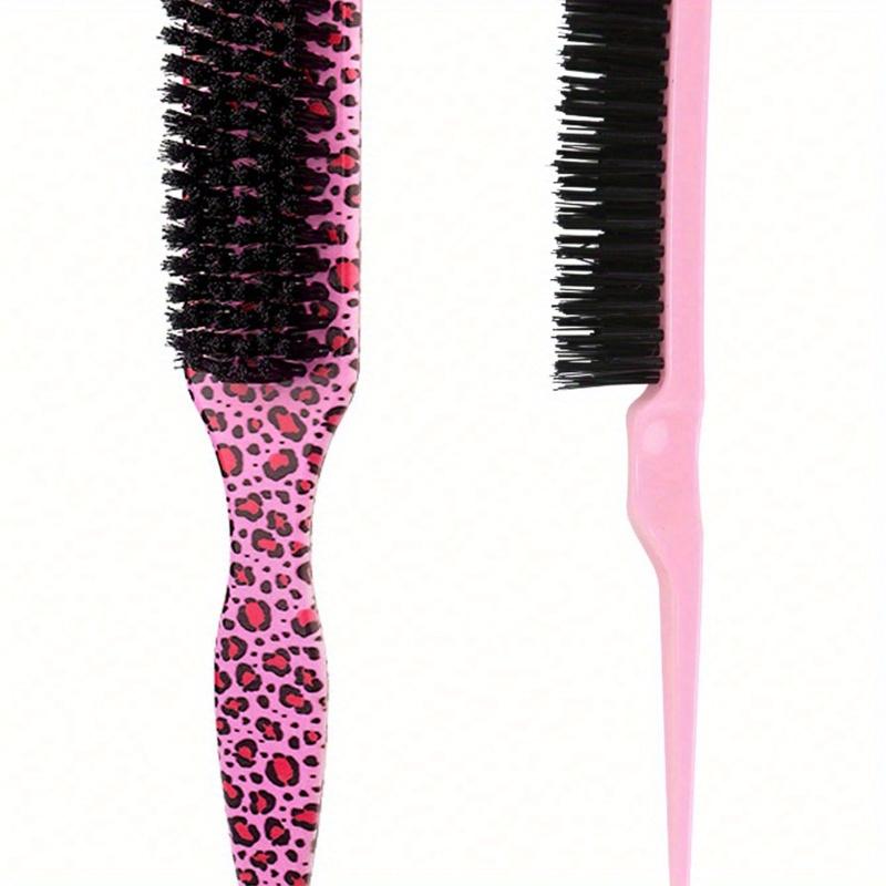 Brush Edge Control Brush Tearing Comb Plastic Hair Brush Nylon Teaser Hair Brush Three Row Salon Barber Household Backcombing Comb