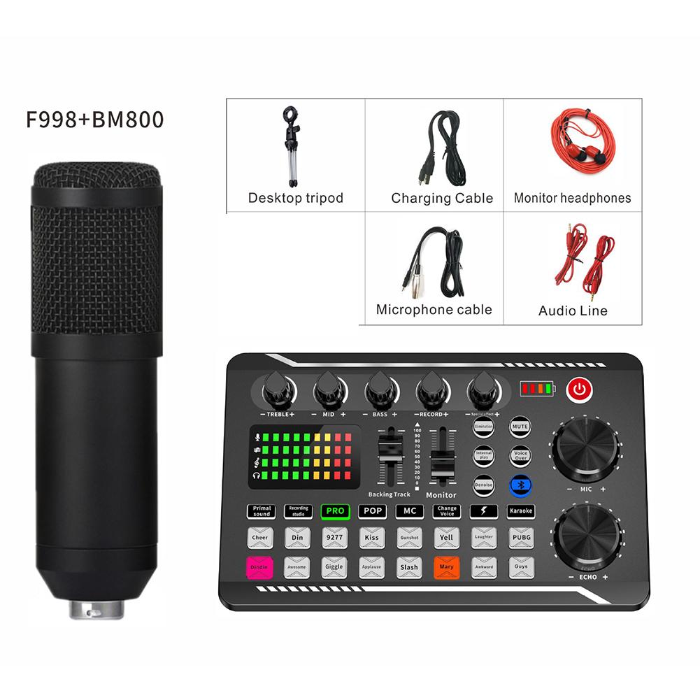 Voice Mix Console Amplifier Mixer Sound Card Console Amplifier Computer Bluetooth-Compatible Sound Card PC Live
