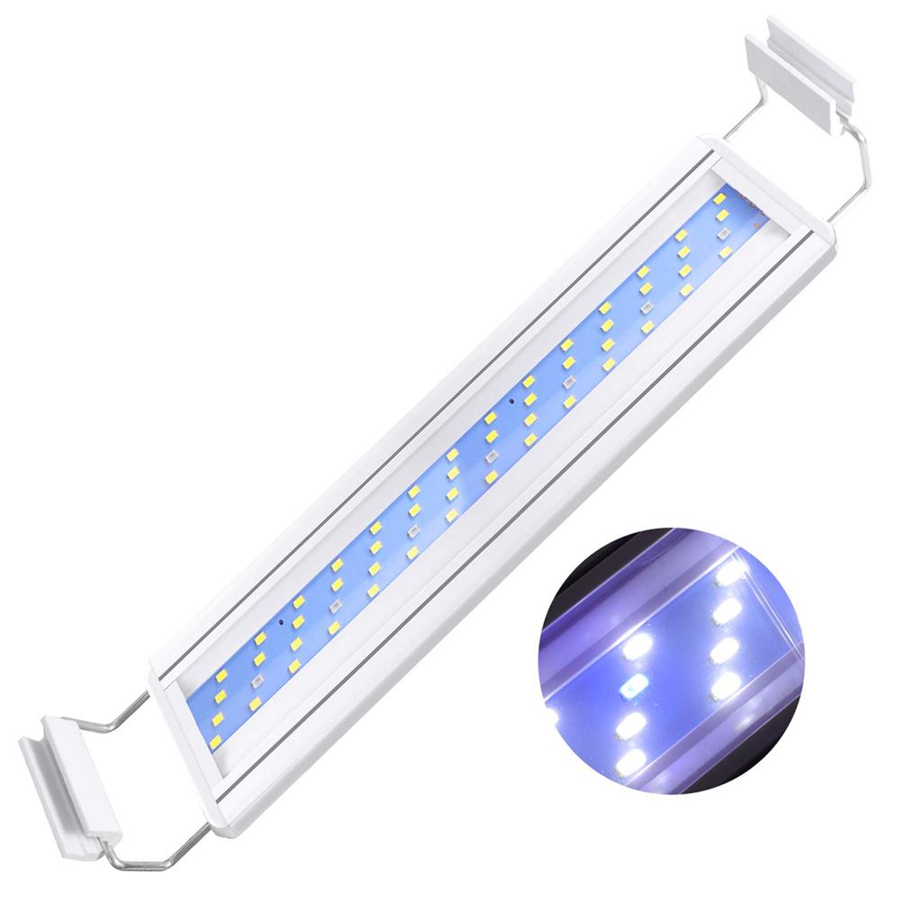 Lampe d'aquarium LEDGLE 10 W compatible avec les aquariums 56 LED bleues 46 LED pour poissons, plantes aquatiques, poissons d'ornement, élevage