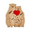 Personalized Wooden Art Bear Puzzle for Families Free Customization Name Family Anniversary Holiday Warm Gift Home Decoration