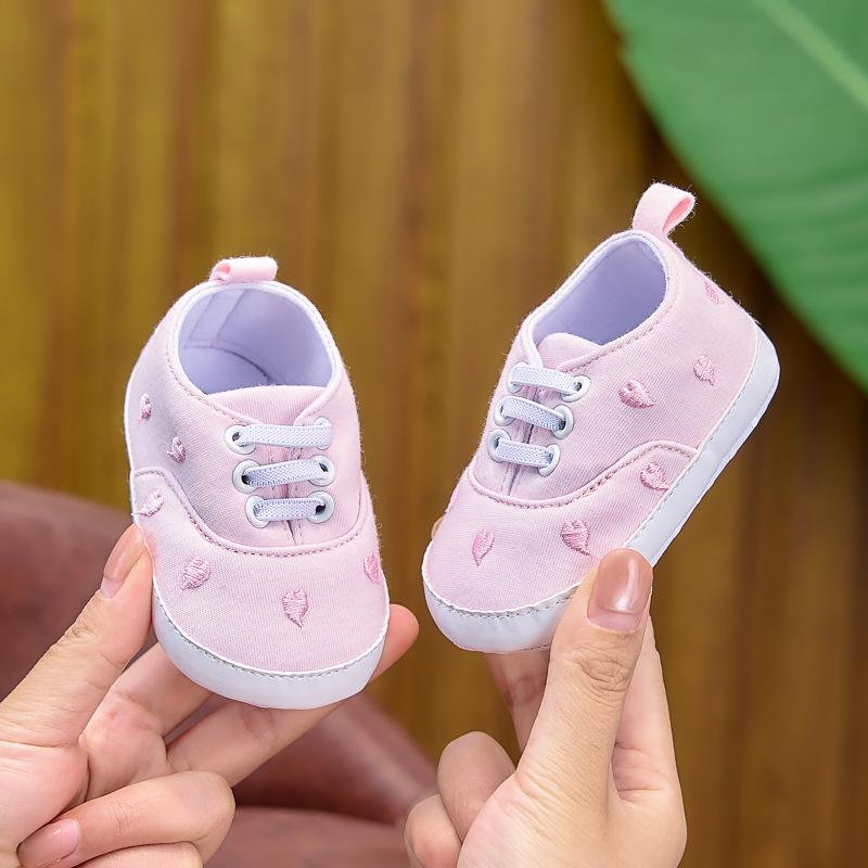 Embroidered Soft Sole Canvas Shoes for Baby Girls, Ages 0-1, Spring & Autumn Collection