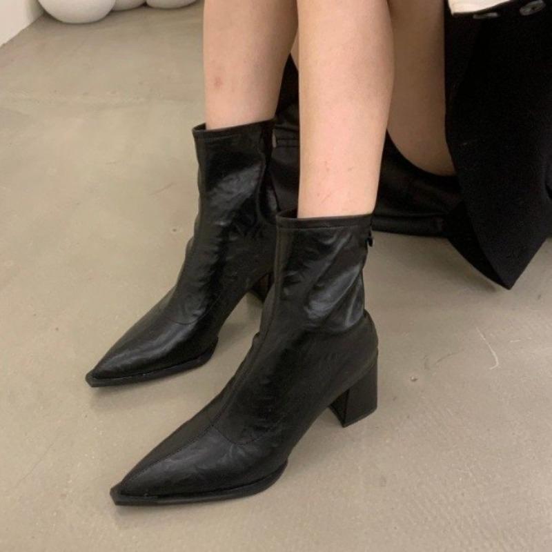New Style Designer Vintage Women Ankle Boots Fashion Pointed Toe Short Boots Elegant High Heels Shoes Boots  Mujer