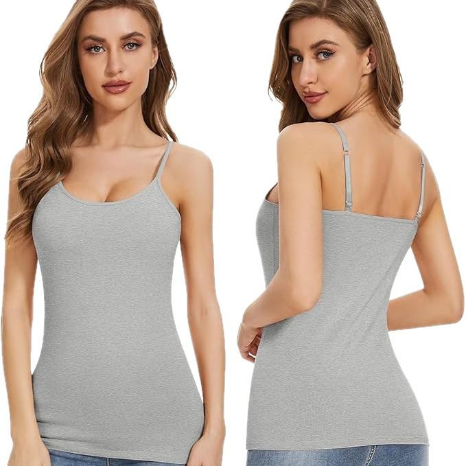 Grenzüberschreitendes Tanktop mit langen Spaghettiträgern und integrierten Polstern
