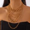 Vintage Punk Exaggerated Big Thick Cuban Link Chain Necklace For Women Gold Color Multilayer Hip Hop Choker Party Charm Jewelry
