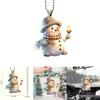 Christmas Cute Handheld Candle Snowman Pattern Acrylic Pendant For Holiday Decor And Gift Idea