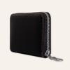 COGURE YKK Genuine Leather Compact Mini Wallet with Round Zipper, Coin Purse, Card Slots, and Box Included (COPZ-CP, Black) for Men and Women
