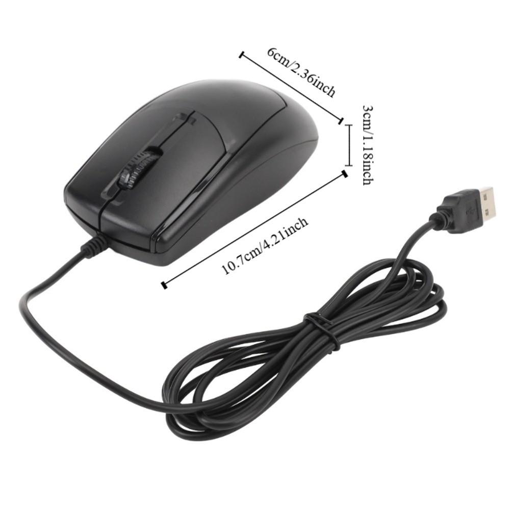 Black USB Wired Mouse Plug Play Optical Mouse Comfort Grip Ergonomic Mouse  Gaming