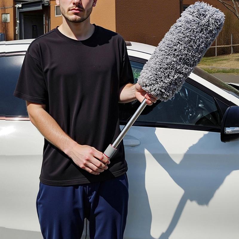 Washable Gentle Automotive Cleaning Brush Removes Fine Particles Ergonomic Grip Lightweight Build For Quick Dust Removal