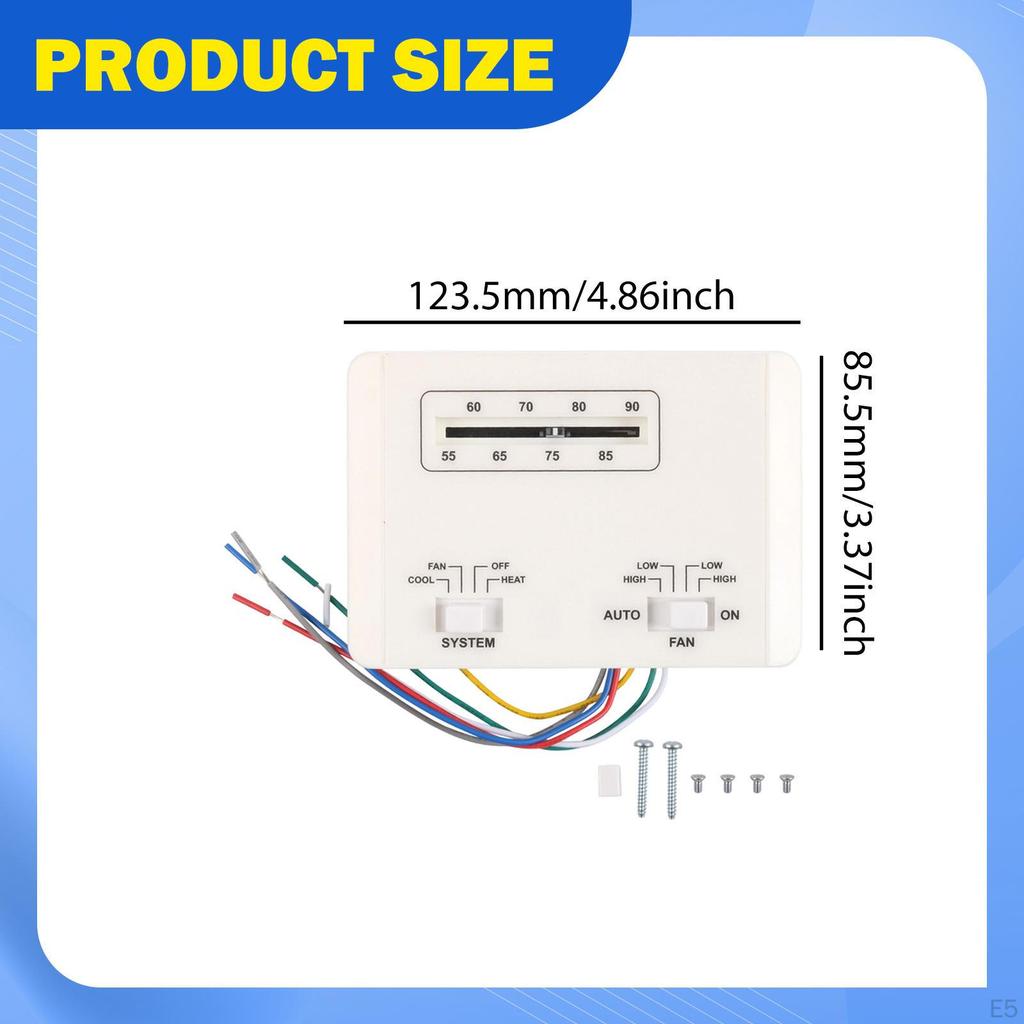 RV Thermostat Heat 6 Wire Temperature Regulation Air Conditioner Single Stage for