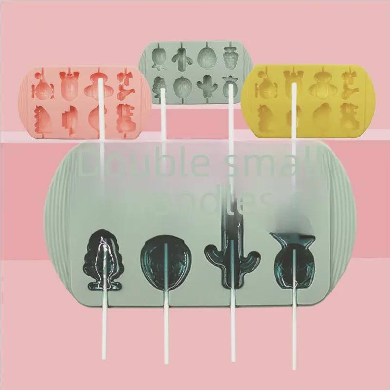 Silikonová forma na lízátka ve tvaru ovoce s víkem a forma na sýrové tyčinky